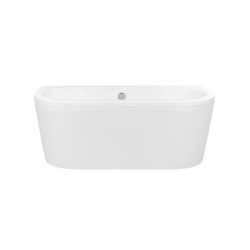 Wanna wolnostojąca owalna przyścienna Volya 150x75 biała poł. BESCO WKV-150-WS klik-klak chrom