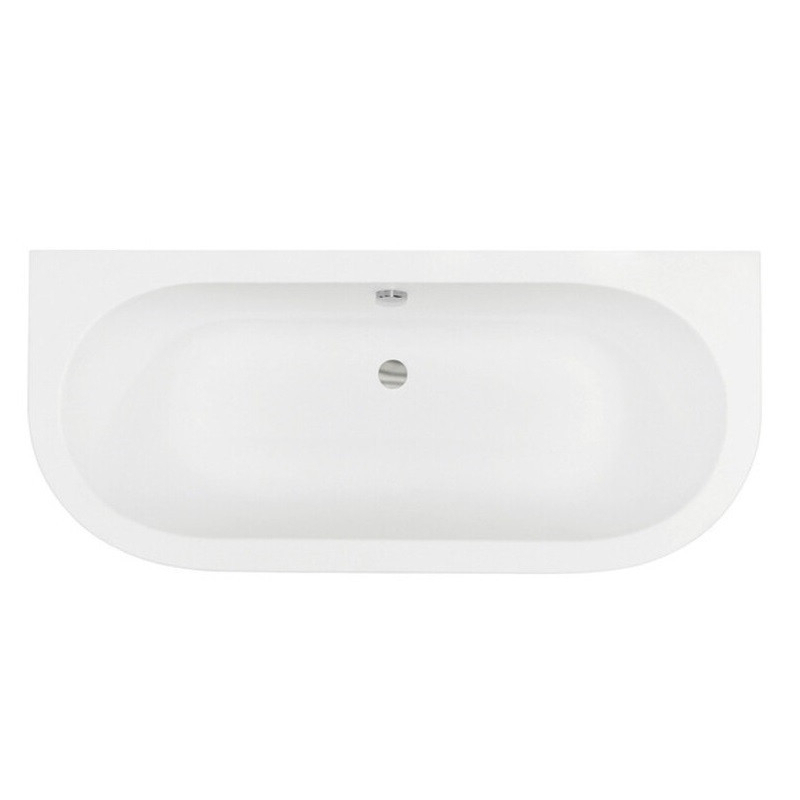Wanna wolnostojąca owalna przyścienna Volya 160x75 biała poł. BESCO WKV-160-WS klik-klak chrom