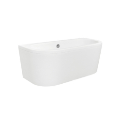 Wanna wolnostojąca owalna przyścienna Volya 160x75 biała poł. BESCO WKV-160-WS klik-klak chrom