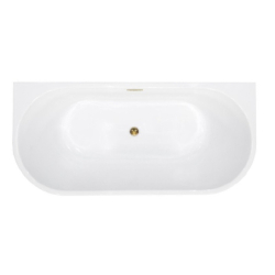 Wanna wolnostojąca owalna przyścienna Vica New Glam 150x80 zew. grafit BESCO WA-150VNGR klik-klak z przel.szczelinowy chrom