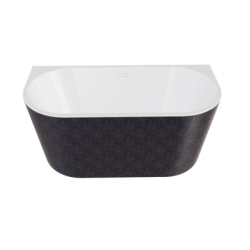 Wanna wolnostojąca owalna przyścienna Vica New Glam 150x80 zew. grafit BESCO WA-150VNGR klik-klak z przel.szczelinowy chrom