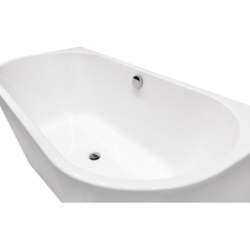 Wanna wolnostojąca owal przyścienna Vica New 170x80 biała poł. BESCO WAS-170VNCN korek z napełnieniem przez przel. czarny mat