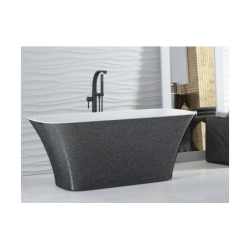 Wanna wolnostojąca prostokątna Assos S-Line Glam 160x70 zew. grafit/wew. biały poł. BESCO WMD-160-ALG klik-klak chrom
