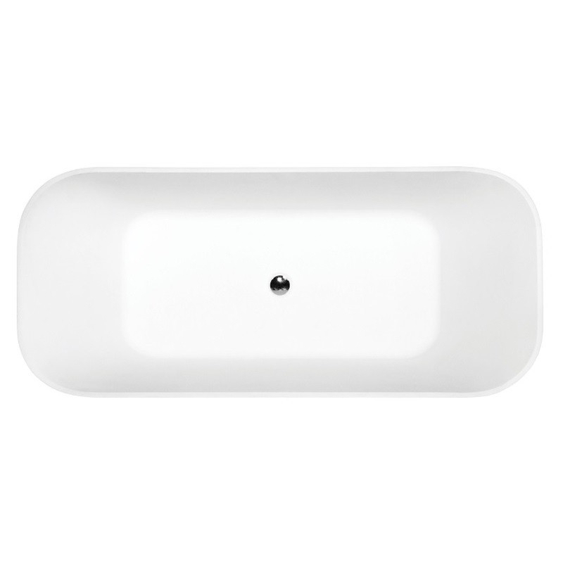 Wanna wolnostojąca prostokątna Assos S-Line Black&White 160x70 zew. czarny mat BESCO WMMC-160AST klik-klak grafit