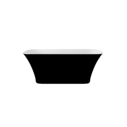 Wanna wolnostojąca prostokątna Assos S-Line Black&White 160x70 zew. czarny mat BESCO WMMC-160AST klik-klak grafit