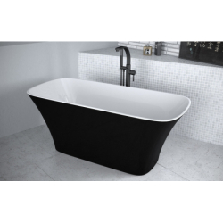 Wanna wolnostojąca prostokątna Assos S-Line Black&White 160x70 zew. czarny mat BESCO WMMC-160AST klik-klak grafit