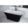Wanna wolnostojąca prostokątna Assos S-Line Black&White 160x70 zew. czarny mat BESCO WMMC-160AST klik-klak grafit