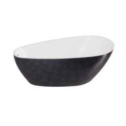 Wanna wolnostojąca owalna Goya A-line Glam 170x80 zew. grafit/wew. biały poł. BESCO WA-170-GGR klik-klak z przel. chrom