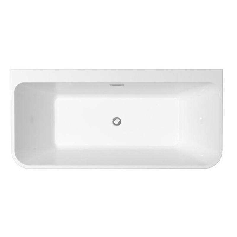 Wanna wolnostojąca prostokątna Varya Glam 170x80 zew. srebrny/wew. biały poł. BESCO WA-170-VRSR klik-klak z przel. chrom