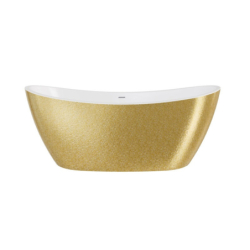 Wanna wolnostojąca owalna Ayla Glam 170x80 zew. złoty/wew. biały poł. BESCO WA-170-AYZB klik-klak z przel. białe