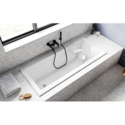 Wanna prostokątna Modern Slim 140x70 biała poł. BESCO WAM-140-SL