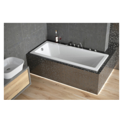 Wanna prostokątna Modern Slim 140x70 biała poł. BESCO WAM-140-SL