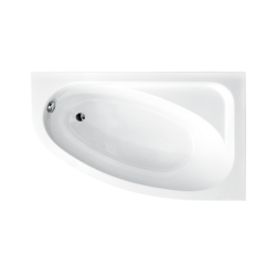 Wanna asymetryczna narożna Cornea 140x80 biała poł.-prawa BESCO WAC-140-NP bez obudowy