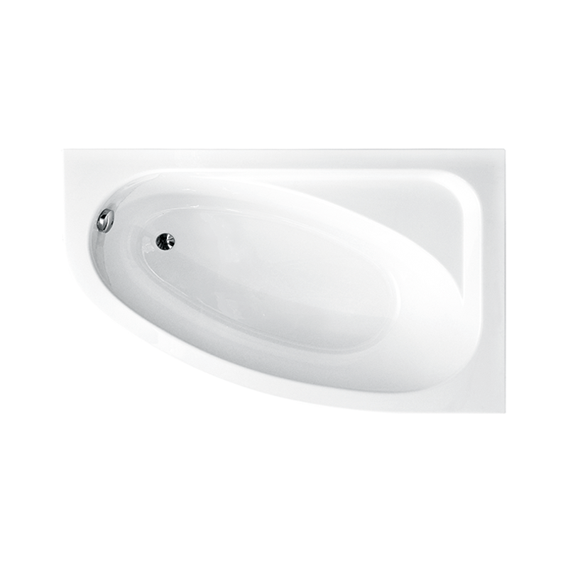 Wanna asymetryczna narożna Cornea 140x80 biała poł.-prawa BESCO WAC-140-NP bez obudowy