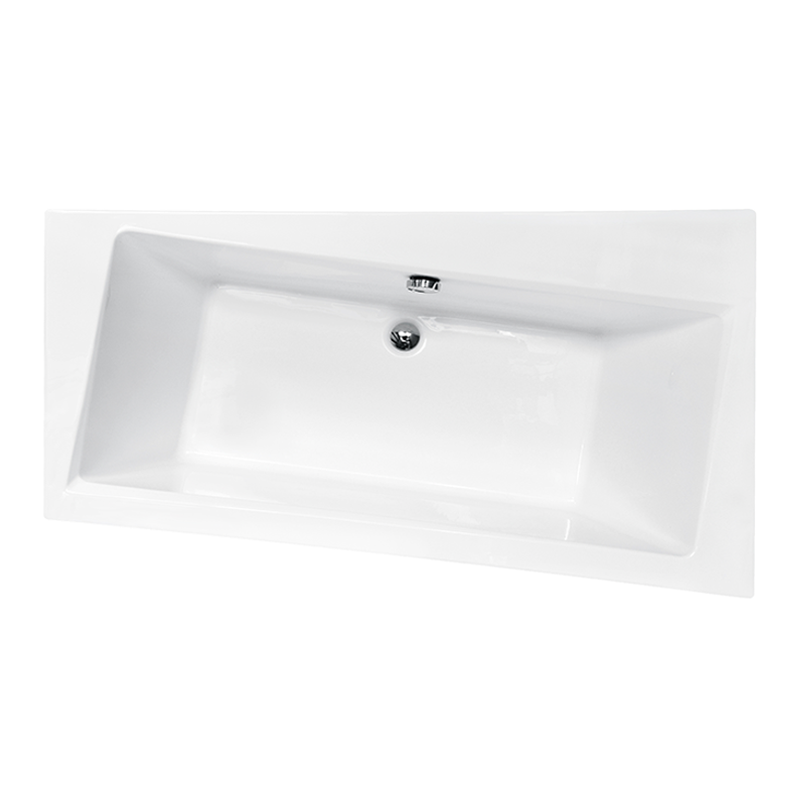Wanna asymetryczna narożna Infinity 150x90 biała poł.-prawa BESCO WAI-150-NP bez obudowy