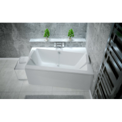 Wanna asymetryczna narożna Infinity 150x90 biała poł.-prawa BESCO WAI-150-NP bez obudowy