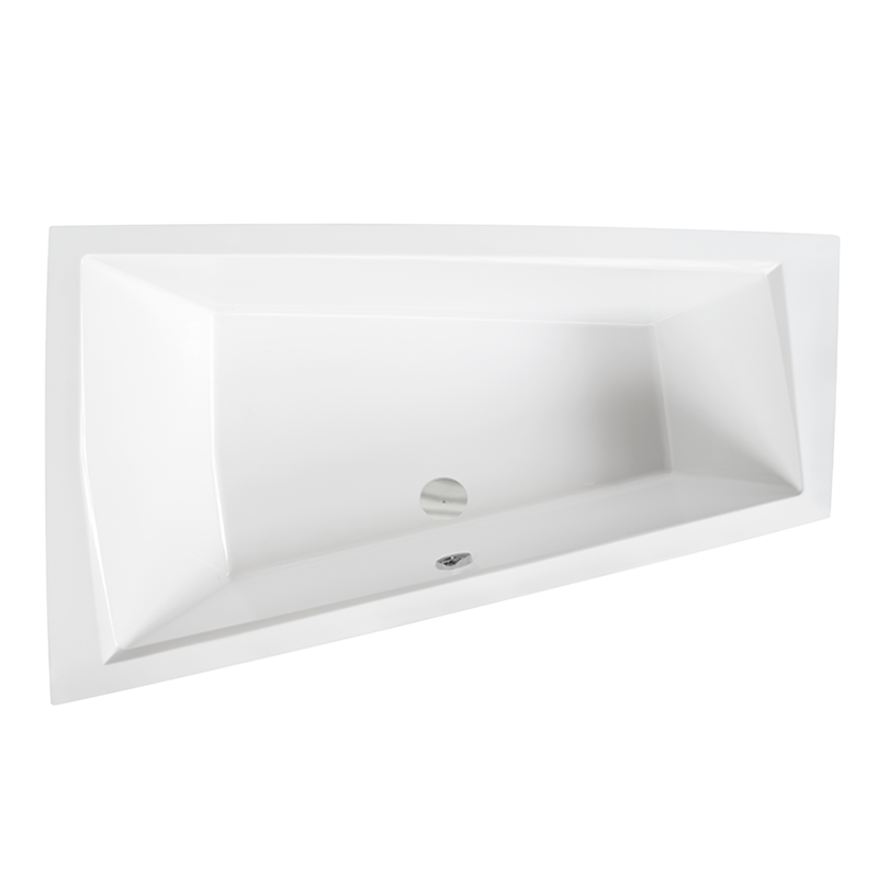 Wanna asymetryczna narożna Intima Duo Slim 180x125 biała poł.-lewa BESCO WAID-180-SL