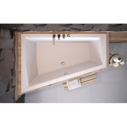 Wanna asymetryczna narożna Intima Duo Slim 180x125 biała poł.-lewa BESCO WAID-180-SL