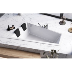 Wanna asymetryczna narożna Intima Duo Slim 180x125 biała poł.-lewa BESCO WAID-180-SL