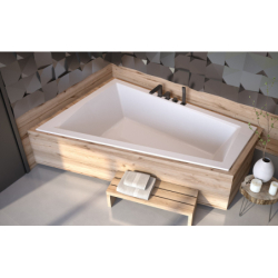 Wanna asymetryczna narożna Intima Duo Slim 180x125 biała poł.-lewa BESCO WAID-180-SL