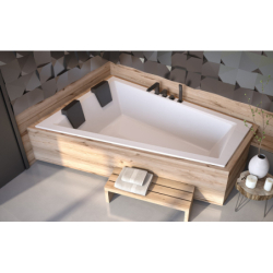 Wanna asymetryczna narożna Intima Duo Slim 180x125 biała poł.-lewa BESCO WAID-180-SL