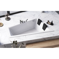 Wanna asymetryczna narożna Intima Duo Slim 170x125 biała poł.-prawa BESCO WAID-170-SP