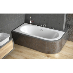 Wanna asymetryczna narożna Avita Slim 180x80 biała poł.-lewa BESCO WAV-180-NLS