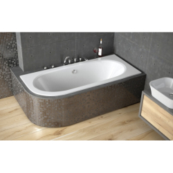 Wanna asymetryczna narożna Avita Slim 180x80 biała poł.-prawa BESCO WAV-180-NPS