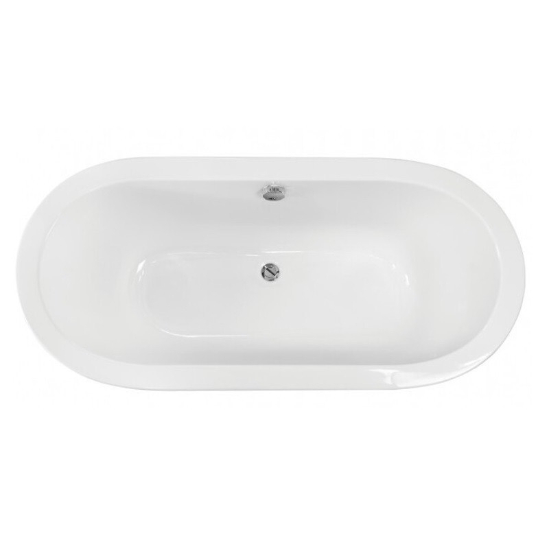 Wanna wolnostojąca owalna Victoria 160x75 biała poł. BESCO WKV-160-WO klik-klak chrom