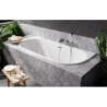 Wanna symetryczna przyścienna Vica Slim+ 170x80 biała poł. BESCO WAVS-170-S+ klik-klak z przel.szczelinowy chrom