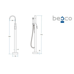 Bateria wannowa wolnostojąca Modern II chrom BESCO BW-MII-CH