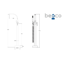 Bateria wannowa wolnostojąca Decco I chrom BESCO BW-DI-CH