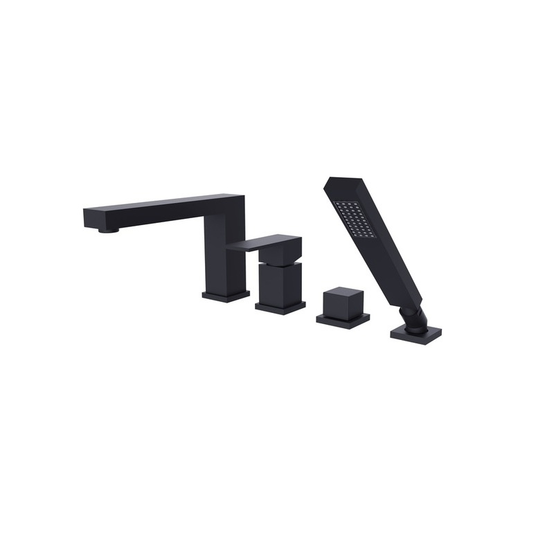 Bateria wannowa 4-otworowa Modern / Varium czarny mat BESCO BW-MV4-CZ