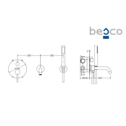 Bateria wannowa podtynkowa 3-punktowa Veo chrom BESCO BW-VSP-CH