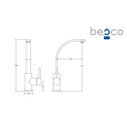 Bateria umywalkowa wysoka Decco I czarny mat BESCO BU-DI-CZ