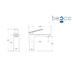 Bateria umywalkowa niska Aspira II chrom BESCO BU-AII-CH