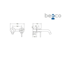 Bateria umywalkowa podtynkowa Veo chrom BESCO BU-VS-CH