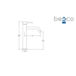Bateria umywalkowa wysoka Veo I chrom BESCO BU-VI-CH