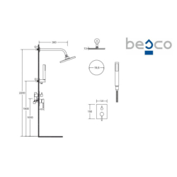 Zestaw prysznicowy podtynkowy Decco / Illusion I chrom BESCO BP-DII-CH