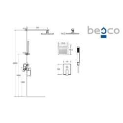 Zestaw prysznicowy podtynkowy Modern / Varium I chrom BESCO BP-MVI-CH