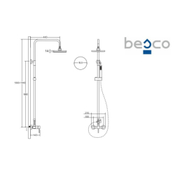 Zestaw prysznicowy natynkowy Decco / Illusion chrom BESCO BP-DIN-CH