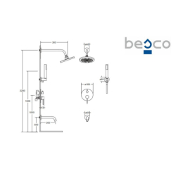 Zestaw prysznicowy podtynkowy Veo chrom BESCO BP-V-CH