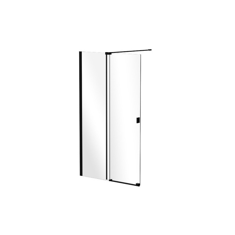 Kabina walk in przesuwna prostokątna Vayo Black 140x200 BESCO VYB-140-200C