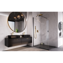 Kabina walk in przesuwna prostokątna Vayo Black 140x200 BESCO VYB-140-200C