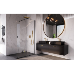 Kabina walk in przesuwna prostokątna Vayo Black 140x200 BESCO VYB-140-200C