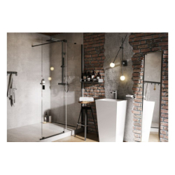 Kabina walk in przesuwna prostokątna Vayo Black 140x200 BESCO VYB-140-200C