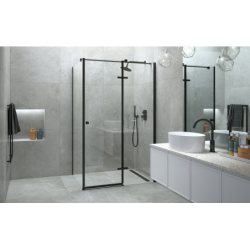 Kabina prysznicowa prostokątna Pixa Black New 100x80x195 prawa BESCO PPP-108-195B