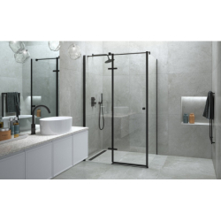 Kabina prysznicowa prostokątna Pixa Black New 100x90x195 lewa BESCO PPL-109-195B