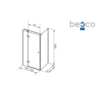 Kabina prysznicowa prostokątna Pixa Black New 100x90x195 lewa BESCO PPL-109-195B