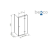 Kabina prysznicowa prostokątna Pixa Black New 100x90x195 prawa BESCO PPP-109-195B